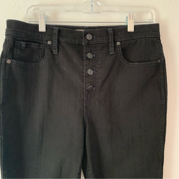 Madewell Black 10” High Rise Button Fly Skinny Jean Size 30T - Picture 3 of 7